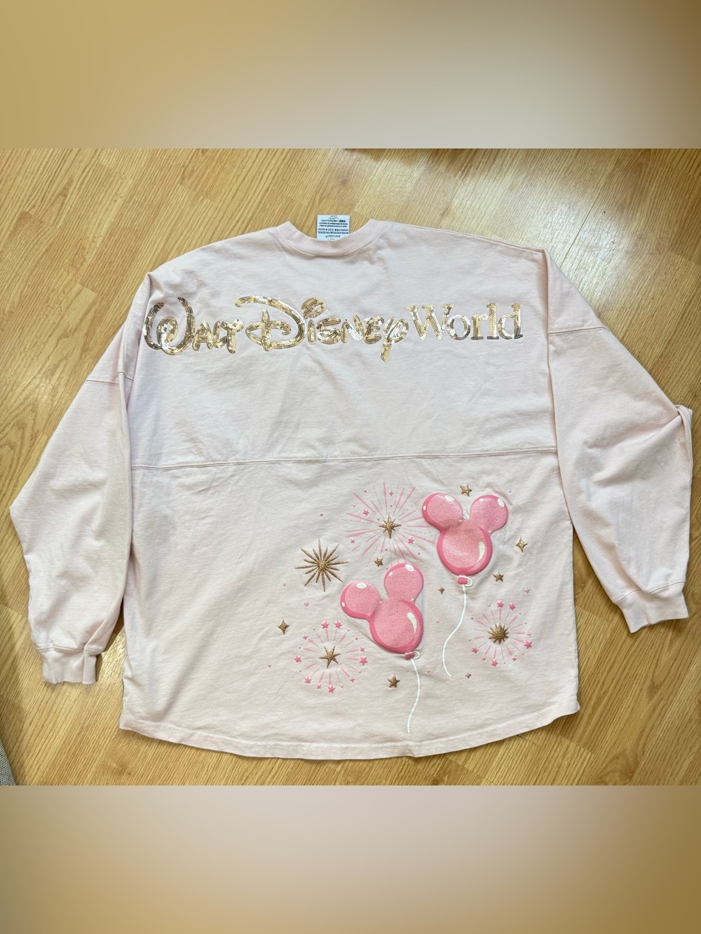 Disney Parks Walt Disney World Pink Mickey Balloon Sequin Spirit Jersey XXL
